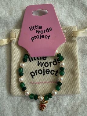 Little Words Project Green Beaded Bracelet with Pearl Accents Martini
